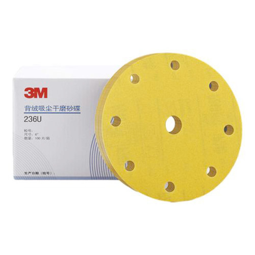 3M 236U sandpaper gold sand disc abrasive  roll hook and loop or psa backing for for car or furniture finish polishing