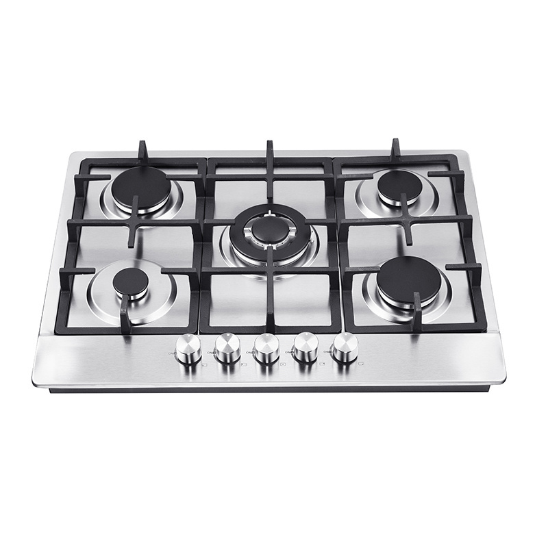 Custom or standard 5 burners stainless steel built in gas stove with oven and grill