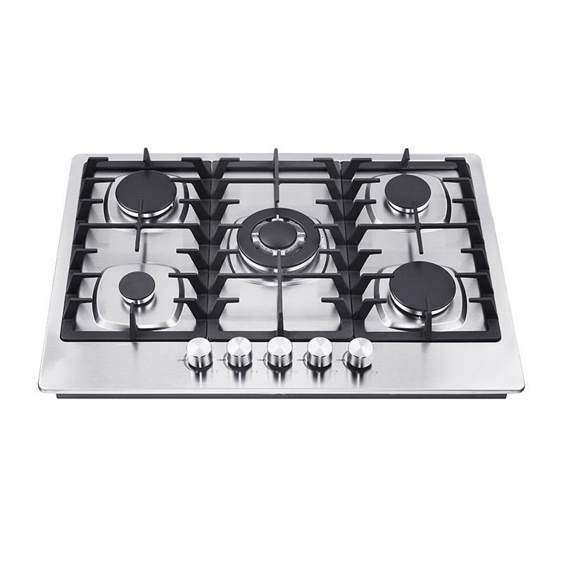 Custom or standard 5 burners stainless steel built in gas stove with oven and grill