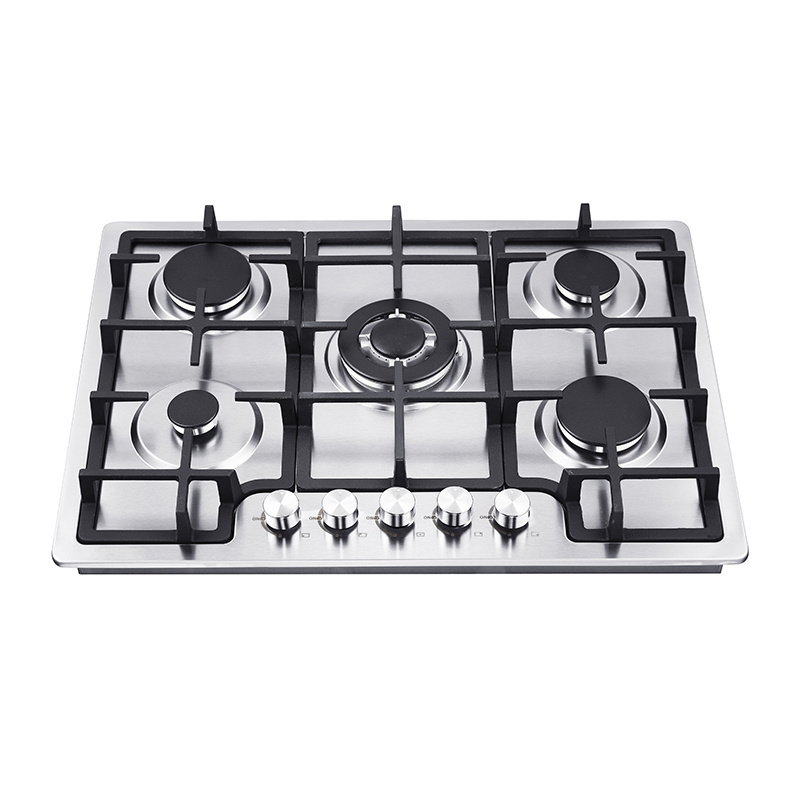 Custom or standard 5 burners stainless steel built in gas stove with oven and grill