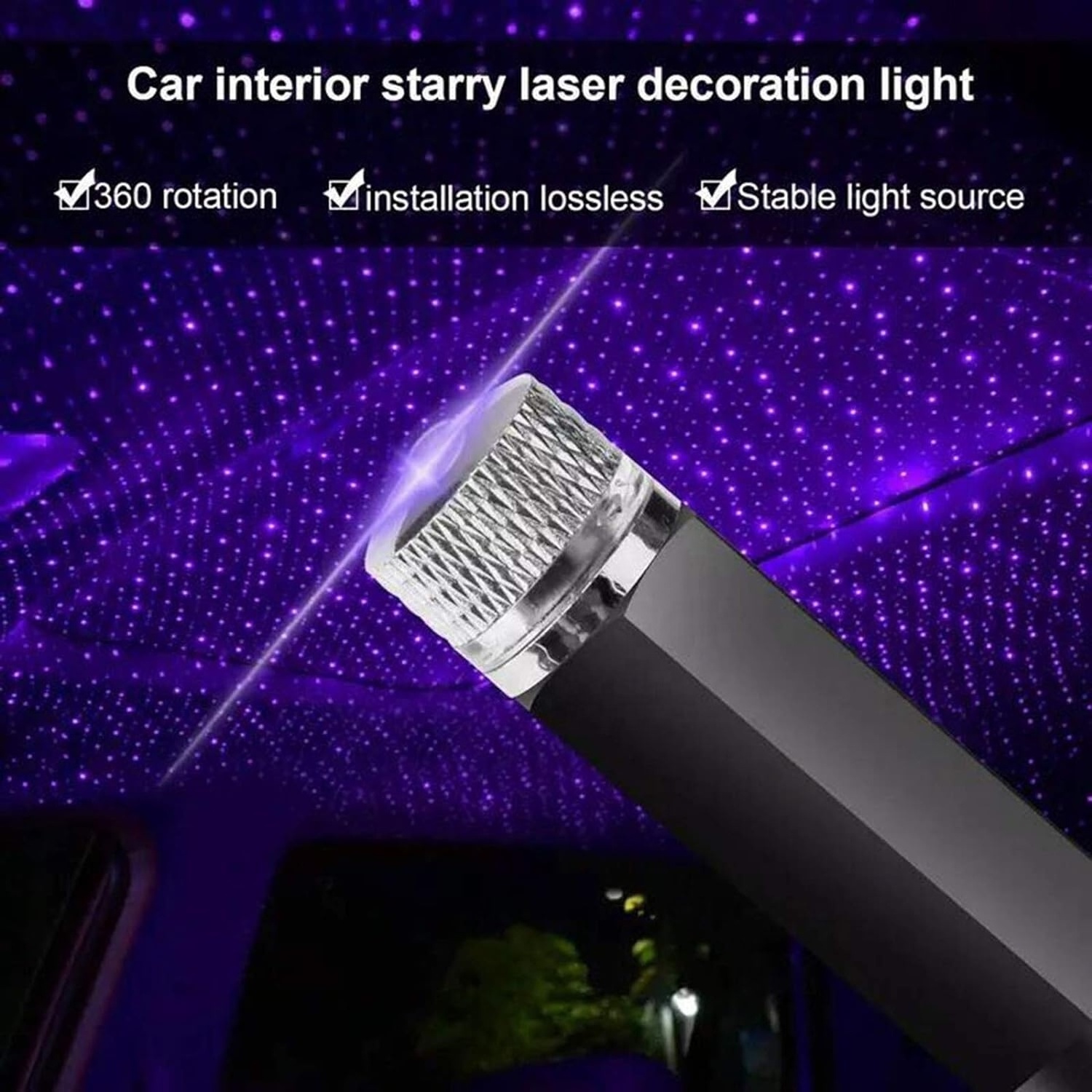 Factory Adjustable USB Romantic Interior Decoration Car USB Roof Star Light Interior Star Car Roof Projector Light For Car