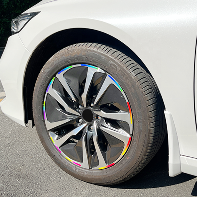 auto tyre modification accessories fluorescent reflector cars wheel rim reflective stickers decorative stripe decal