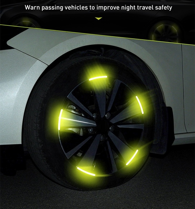 Night Safety Auto Tyre Decoration Reflect Car Wheel Rim Sticker