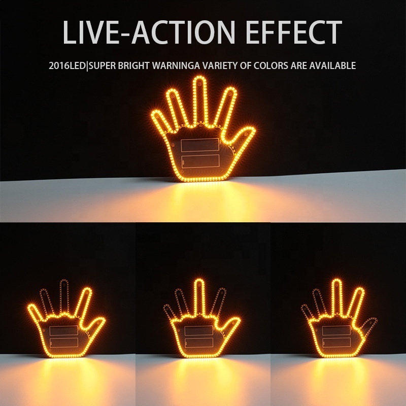 Factory Price New Arrival 3 Modes Middle Finger Light Red Color Car Window Light Spot Fun Emoticon Light