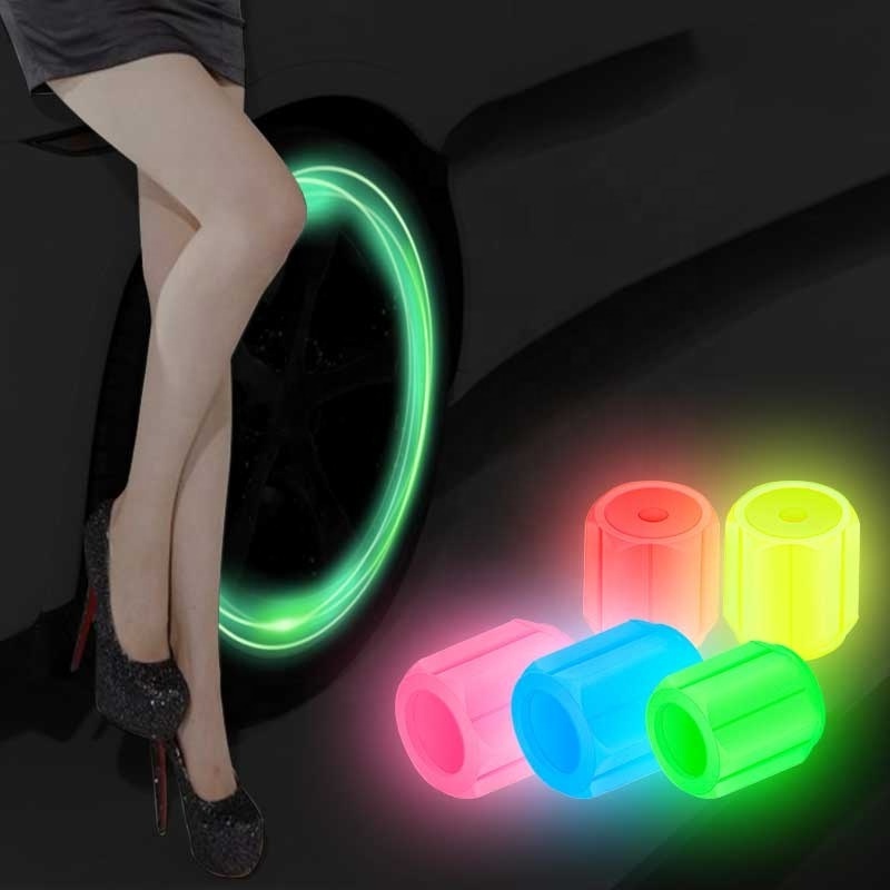 Universal Motorcycle Wheel Dust Auto Glow in Dark Car Wheel Tire Valve Cap