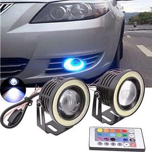 Factory Car Accessories Exterior 2PCS Super Bright  Angel Eye Halo Fog Lights for Cars LED Fog Lights Driving Lamps