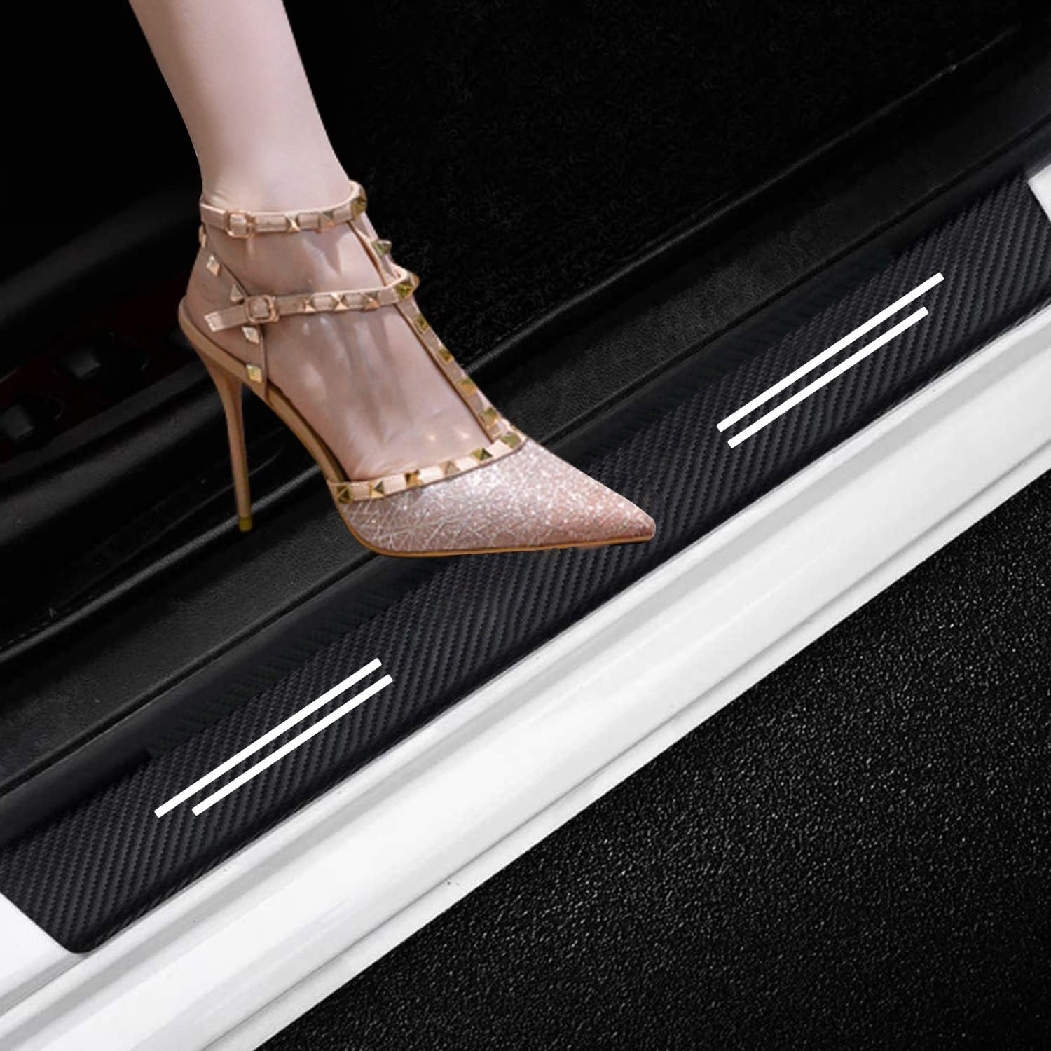 Factory Car Door Sill Anti-Scratch Carbon Fiber Stickers Car Door Protection Decoration Accessories