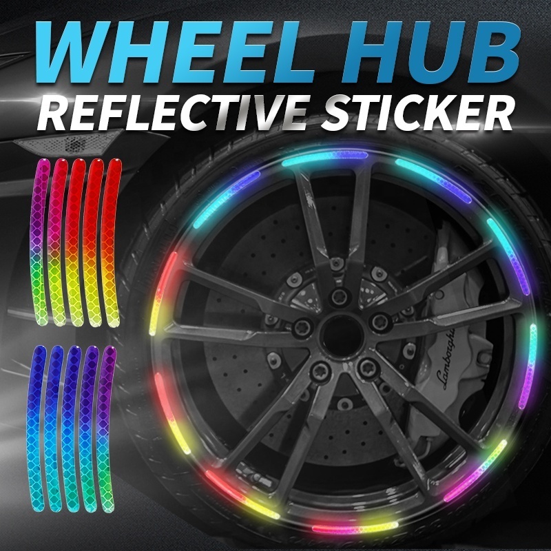 pvc reflective stickers in the dark at night cars motorcycles bicycles wheel reflective glowing wheel hub decals