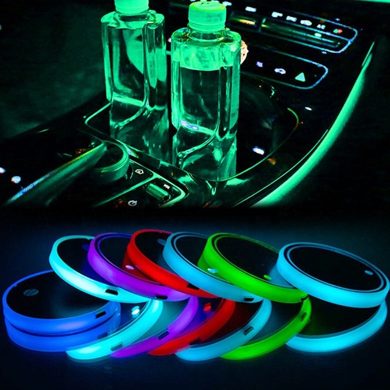 Universal Remote Control Car Led Water Drink Glass Bottle Cup Mat Led Cup Pad Holder Coaster Led Cup Holder