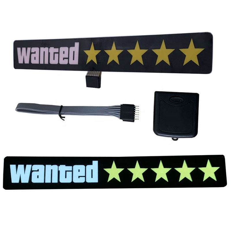 Factory Custom Display Panel Light up 5 Stars Wanted Sticker Custom Led Car Window Sticker  Custom Printing Led Stick