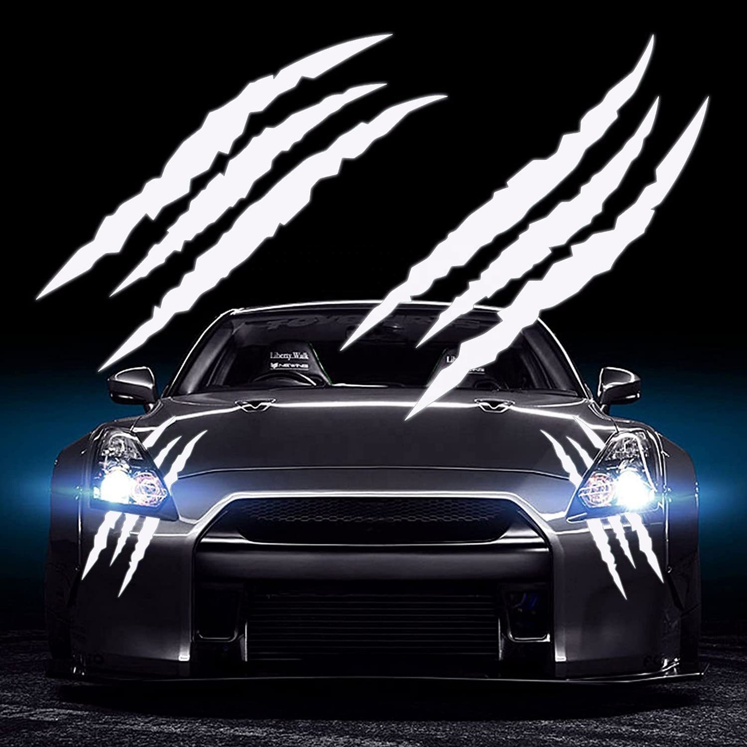 Factory Custom Logo Stripes Scratch Decal Vinyl for Sports Cars SUV Headlight Car Sticker Claw Mark Decals for Cars