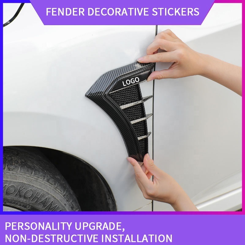 Factory Custom Logo Car Sticker ABS Side Air Vent Fender Cover Hole Intake Flow Grille Decoration Body Door Sticker