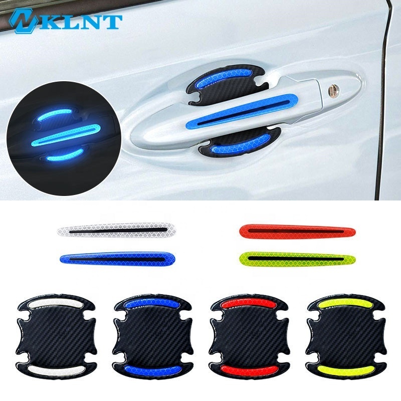 Reflective Stickers Car Door Handle Anti-Collision Strip Decals Strips Silver Tone car decoration