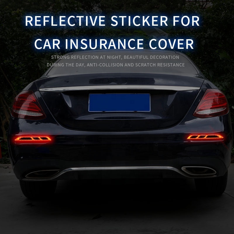 2PCS Anti Scratch Night Visibility Car Rear Bumper Trunk Safety Warning Sticker Car Strong Reflective Stripe Stickers