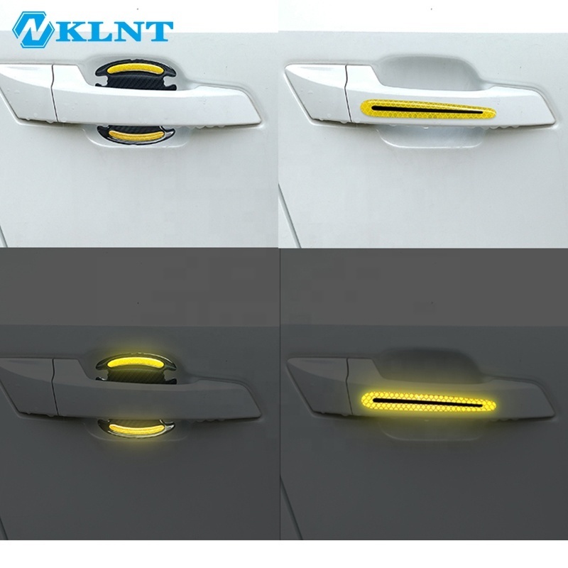 Reflective Stickers Car Door Handle Anti-Collision Strip Decals Strips Silver Tone car decoration