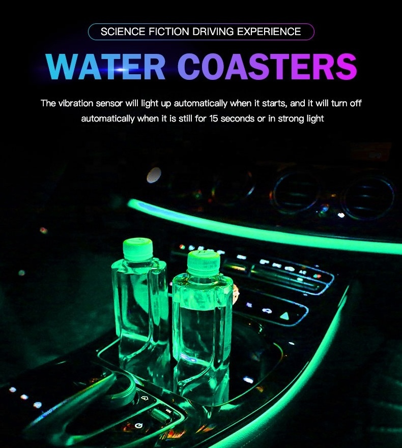 Universal Remote Control Car Led Water Drink Glass Bottle Cup Mat Led Cup Pad Holder Coaster Led Cup Holder