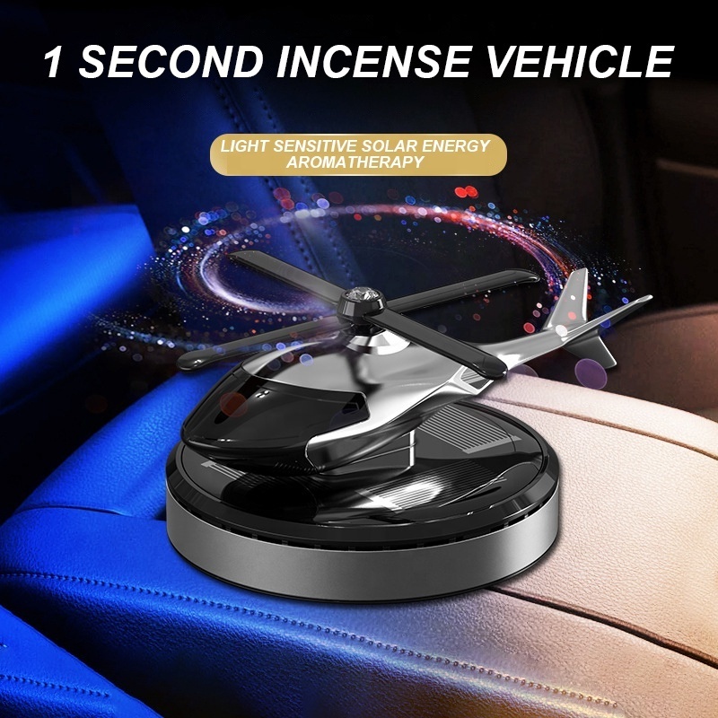 New Design Solar Power Energy Car Air Freshener Helicopter Car Perfume