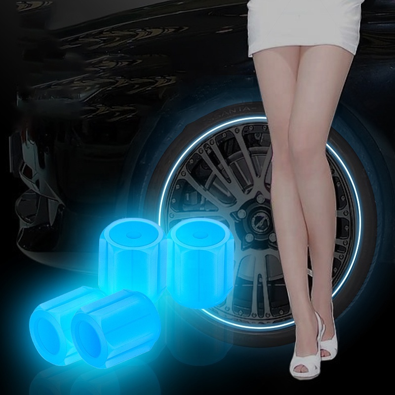 Universal Luminous Tire Valve Cap Car Wheel Hub Glowing Fluorescent Car Tire Valve Cap Car Valve Caps Motorcycle Bike