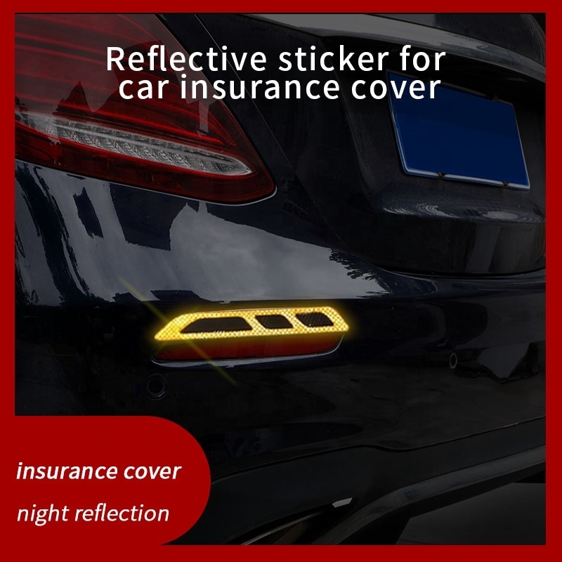 2PCS Anti Scratch Night Visibility Car Rear Bumper Trunk Safety Warning Sticker Car Strong Reflective Stripe Stickers