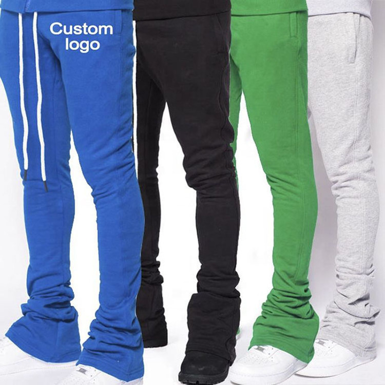 High Quality Sweatsuit Jogging Zipper Track Suit Set Tech Fleece Custom Logo Zip Hoodie Flared Stack Sweat Pants Tracksuit Mens