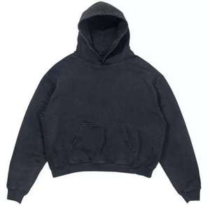 fashionable 420 gsm pull over hoodies men heavy distressed wholesale hoodies oversized stone vintage washed hoodie blank