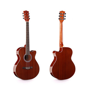 Chinese factory direct sale Wholesale/Custom 40 inch all sapele wood cheap price acoustic guitar student guitar  X-405C