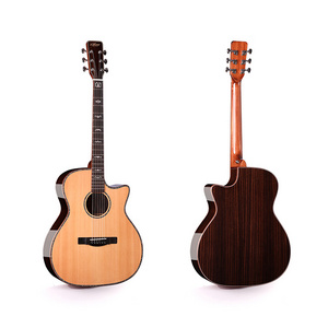 Accept OEM China Wholesale Acoustic Guitar41 Inch Cedar Solid Wood Top Mahogany Neck High Glossy High Acoustic Guitar D-90