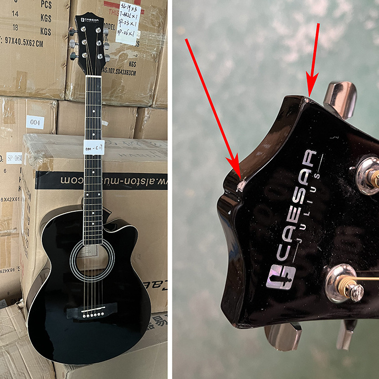 Cheapest Inventory Guitar Prop Acoustic  Guitar/Classic Guitar/Ukulele defective guitar for decoration China factory direct sale