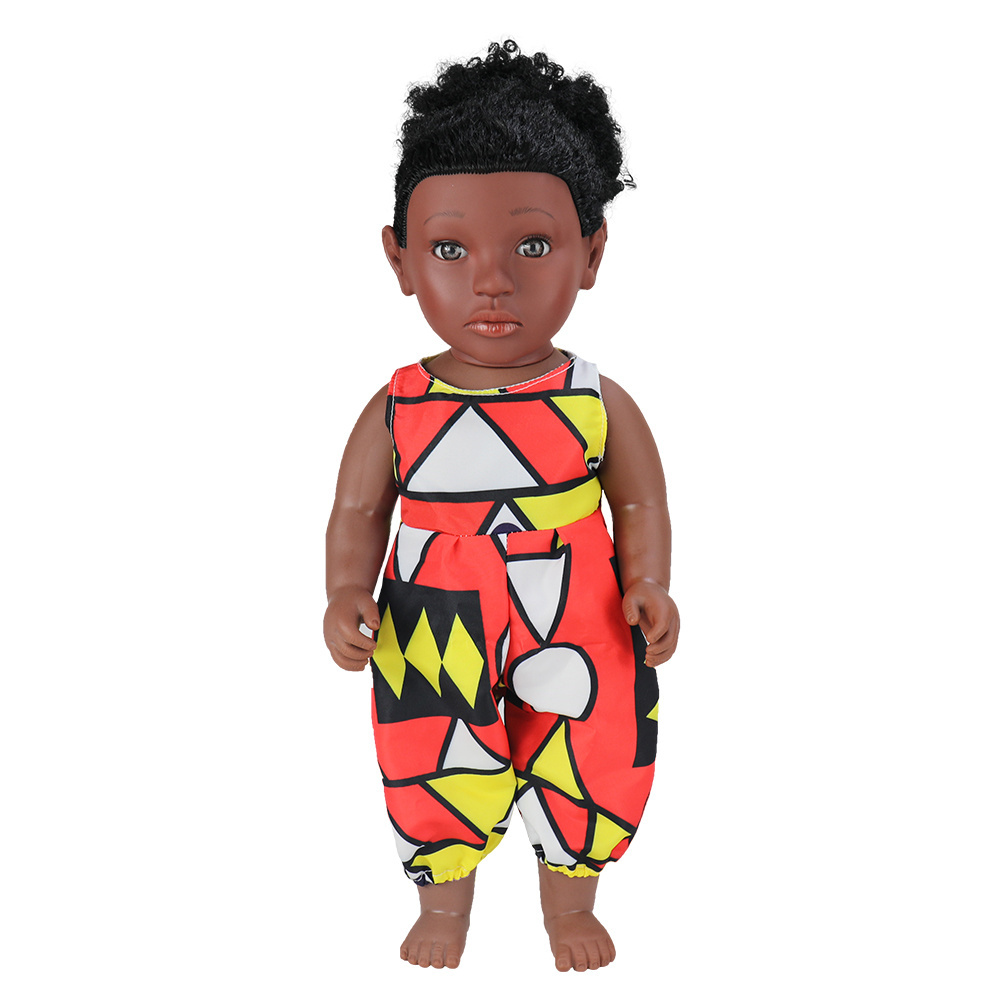 Factory direct sale  plastic 18 inch vinyl doll lifelike african black fashion girl dolls for children