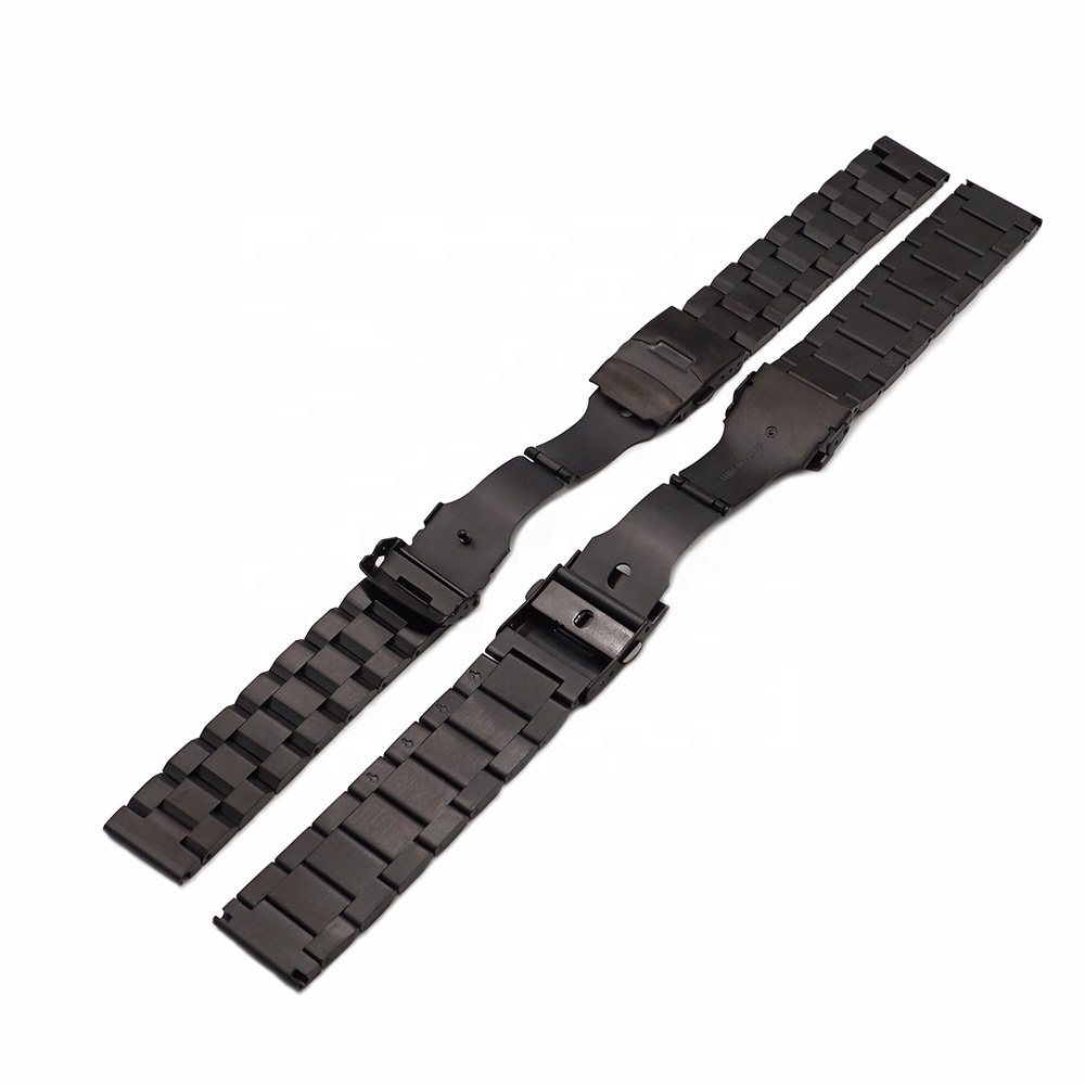 JUELONG Top Quality Stainless Steel Material Luxury Solid Black 18mm 20mm 22mm 24mm Stainless Steel Metal Watch Band