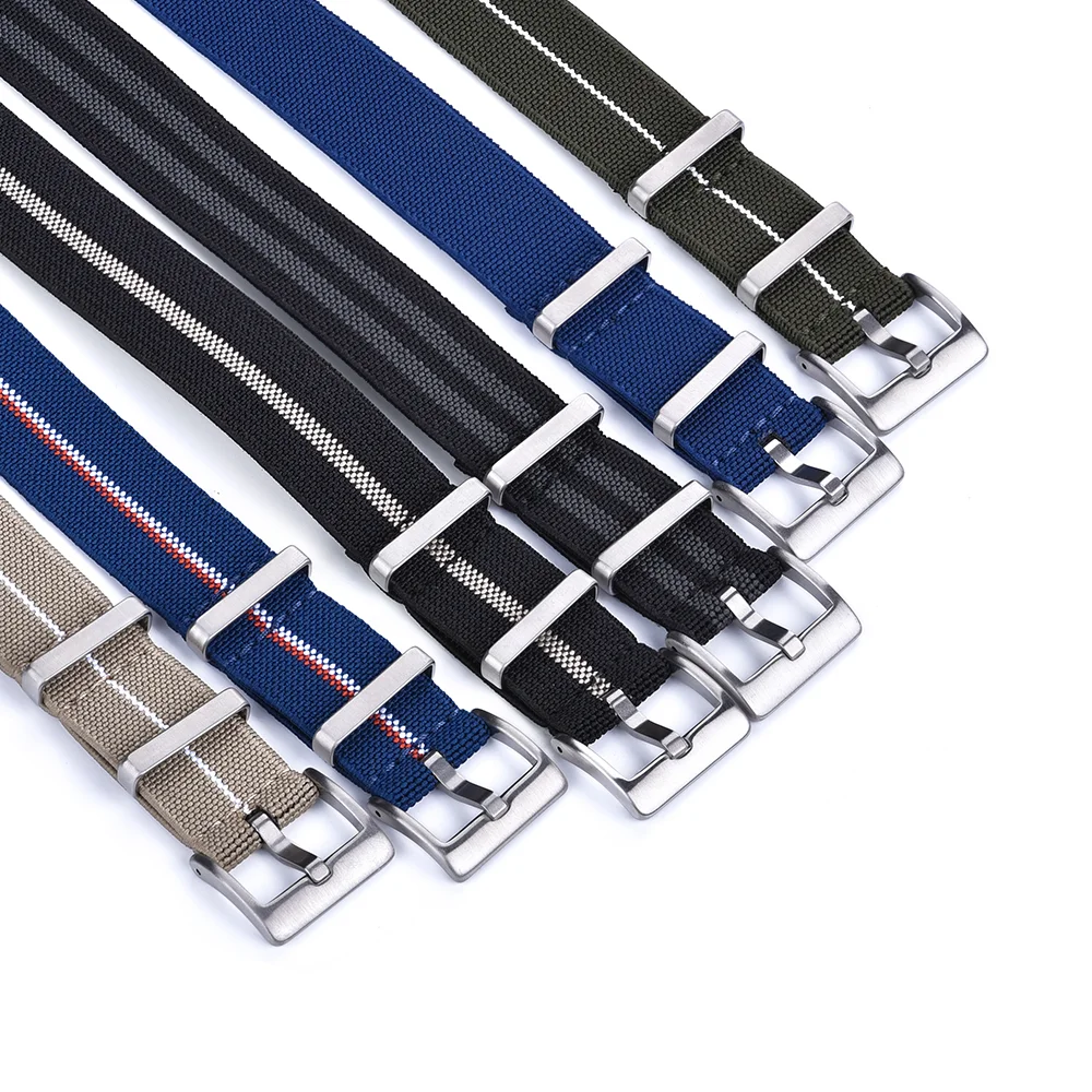 JUELONG Nylon Watch Strap Bracelet Parachute Elastic Fabric Strap Nylon Elastic Belt Watchband 18mm 20mm 22mm Watch Strap