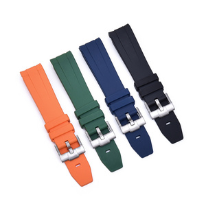 JUELONG Curved End Soft TPU Silicone Rubber Watch Band Strap Replacement for TPU Watch Band Curved End Rubber Watch Strap