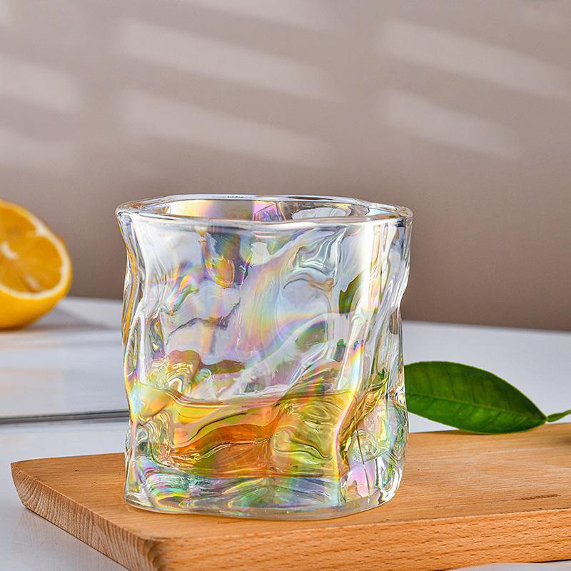 2024 Popular Heterogeneous Rainbow Glass Container Aroma Candle Jar for Making Soybean Candles