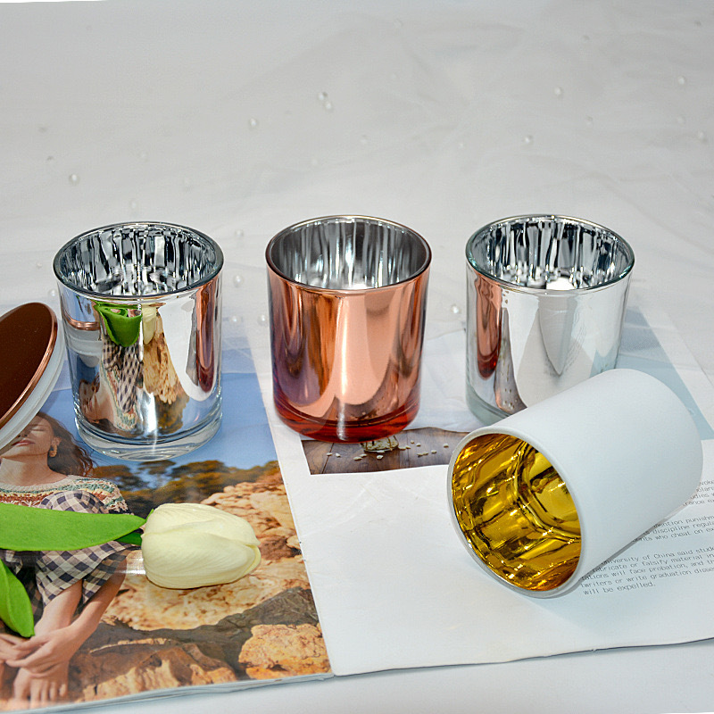 Customized wholesale of high-quality electroplated glass candle cups large size scents empty cups  candle holders