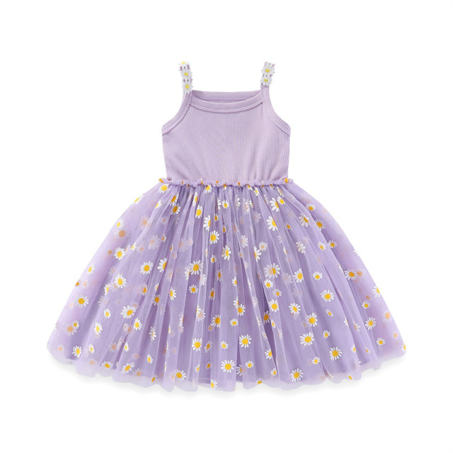 1 Pcs Private Label Floral tulle Summer Baby Infant Clothing Girls Toddler Sundress