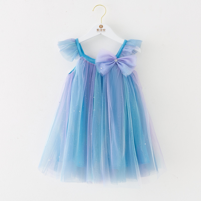 1 Pcs Private Label  Summer Infant Toddler Children Clothing Tulle Floral Girls Kids Overall Dress