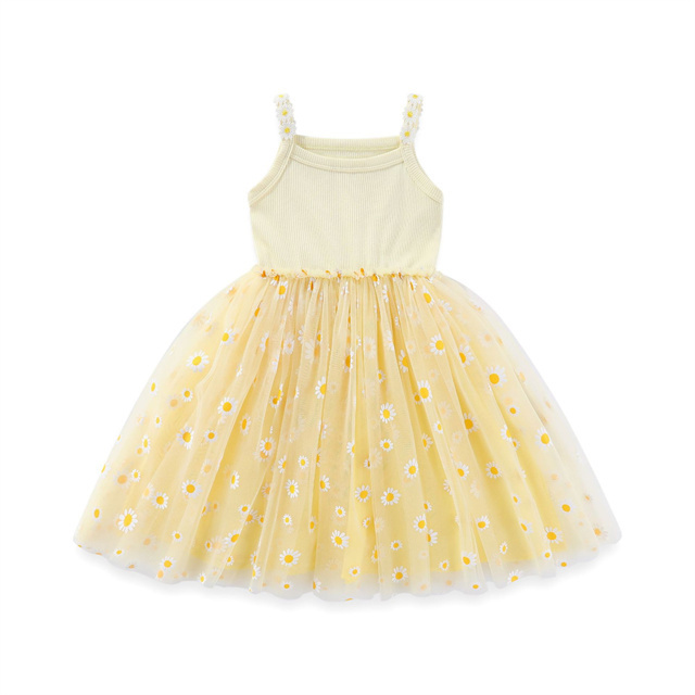 1 Pcs Private Label Floral tulle Summer Baby Infant Clothing Girls Toddler Sundress