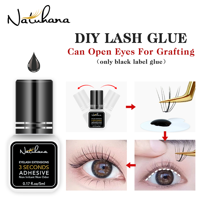 NATUHANA 5-7 Weeks Retention Glue Eyelashes Eye Lash Enhancer Glue For Lash Long Lasting Waterproof Quick Dry