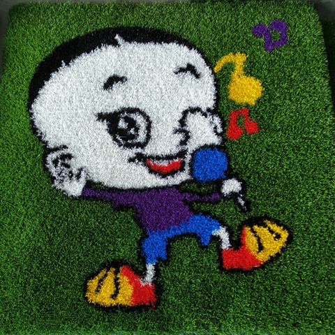 Eco-Friendly Synthetic Turf Durable Rainbow Design Cartoon Artificial Grass