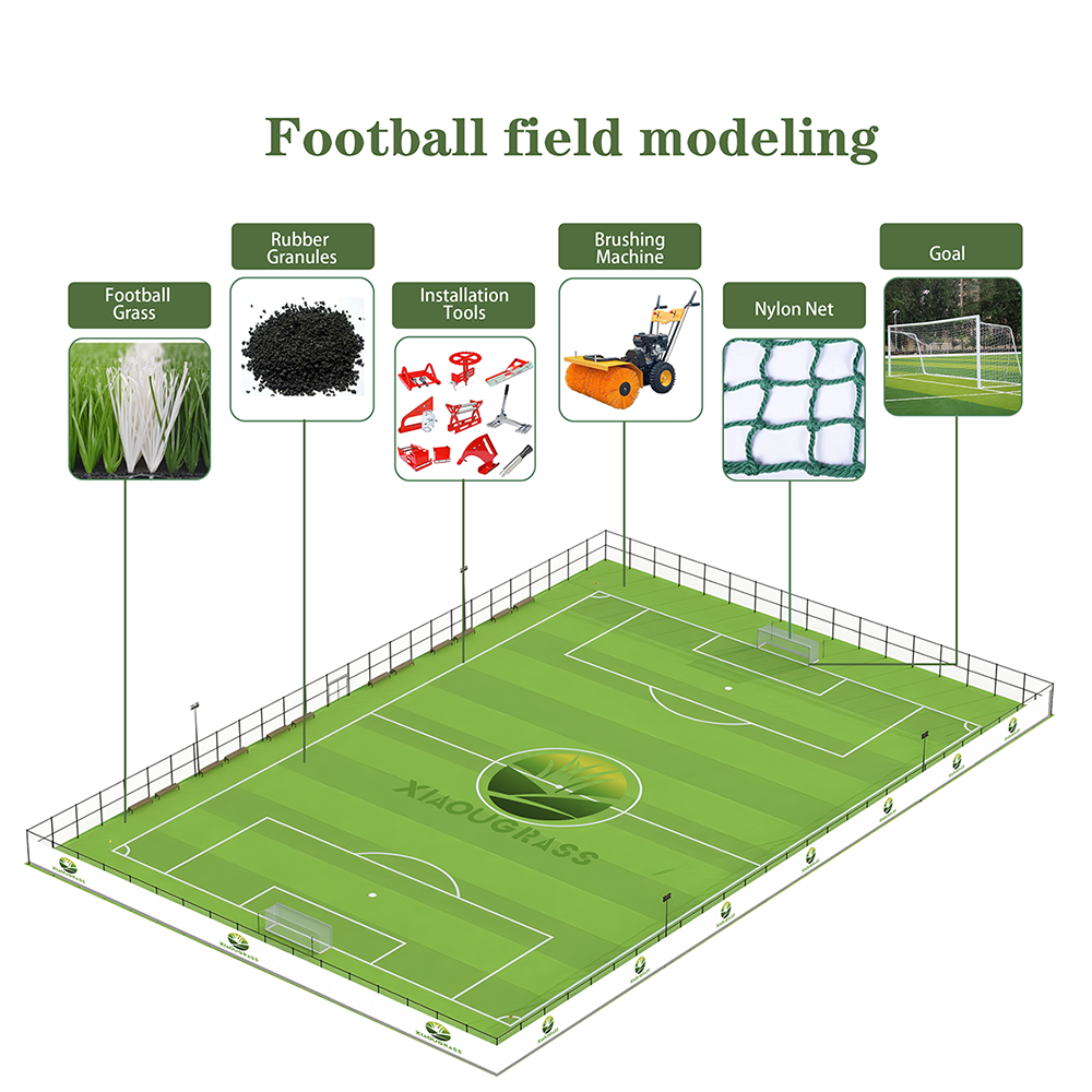 2024 FIFA Factory 40mm 50mm Artificial Grass Football Field Green Plastic Rug Artificial Football Turf