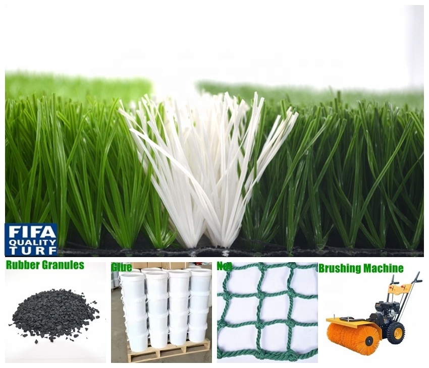 2024 FIFA Factory 40mm 50mm Artificial Grass Football Field Green Plastic Rug Artificial Football Turf