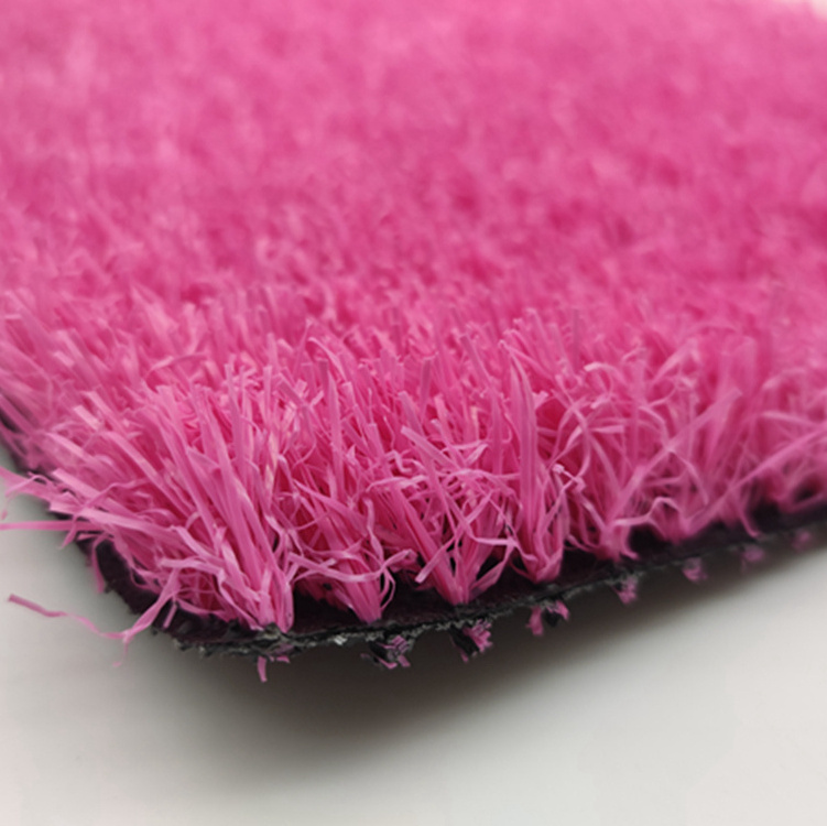 Free Samples Multiple color and natural looking pink Artificial Grass for Kindergarten and playground