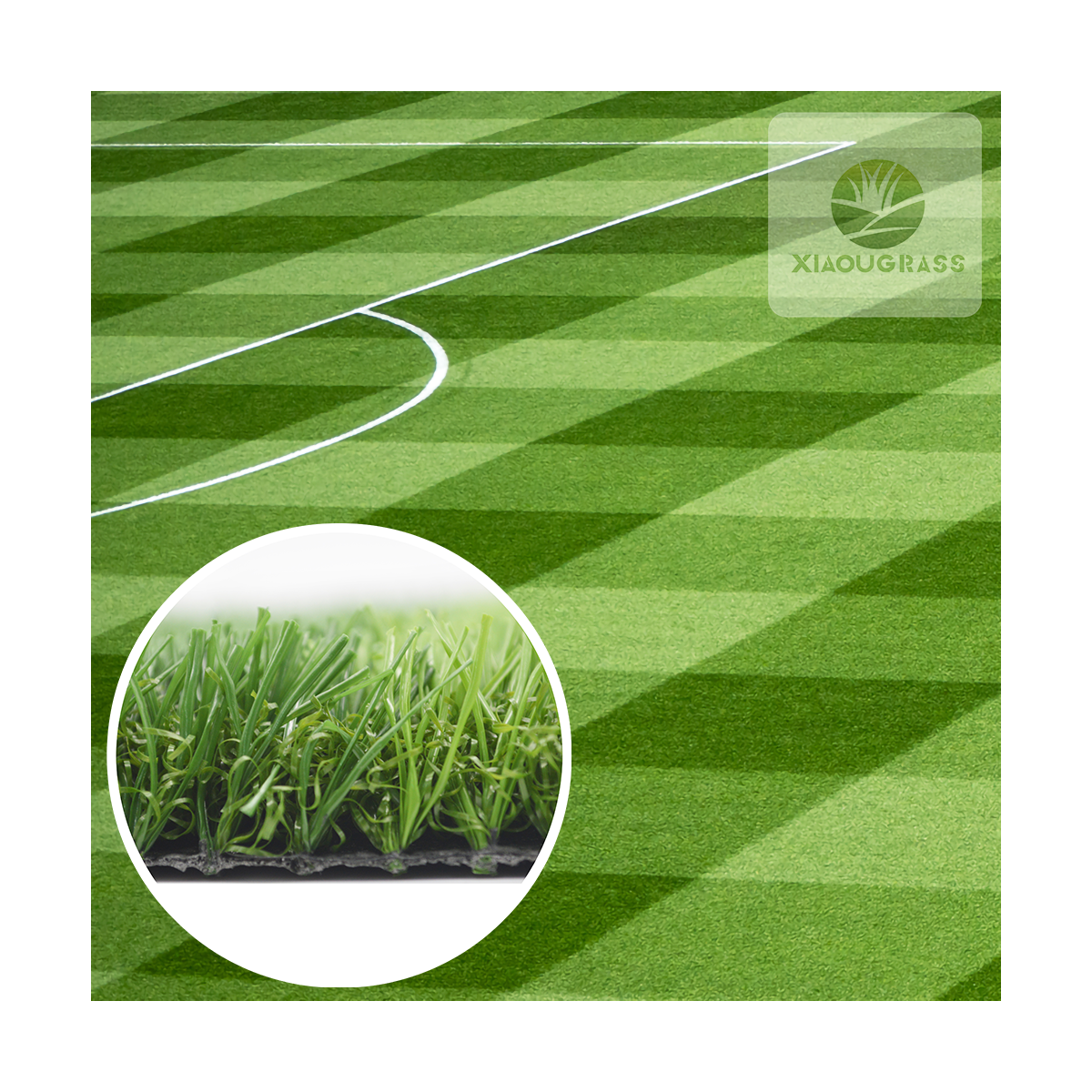 Non Infilling No Need Sand Granule Outdoor Synthetic Grass Football Artificial Lawn Synthetic Turf Soccer Football Field Pitch