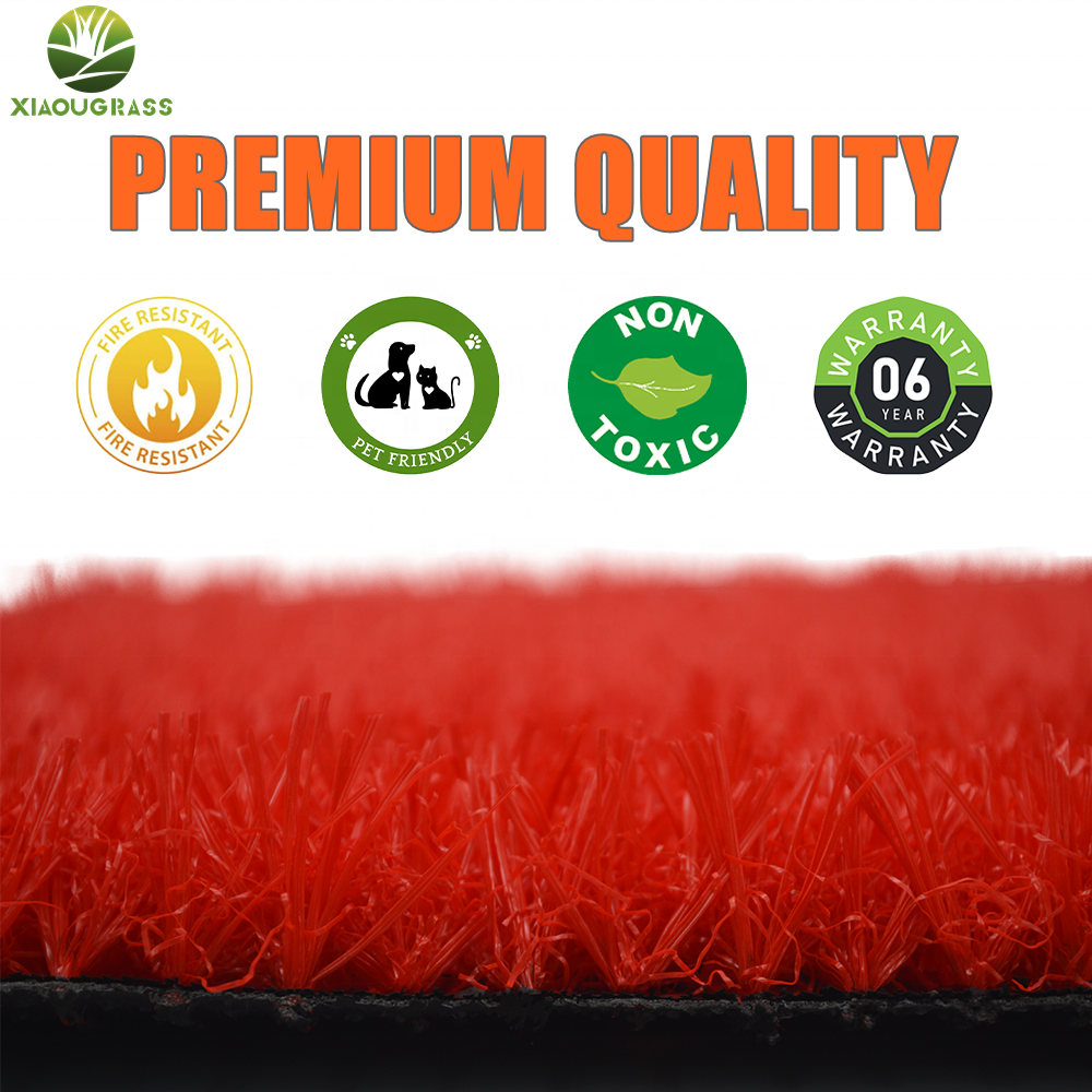 Cheapest 20mm Red Artificial Grass Carpet High Quality Realistic Red Grass Turf Fake grass For Events