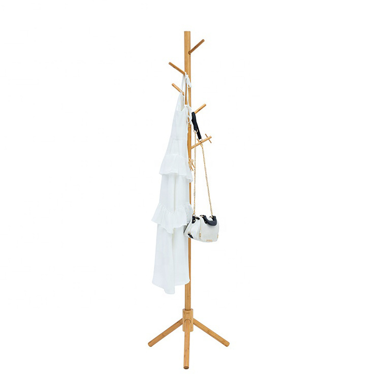 Floor Tree Hanger Stand Bamboo cloths hanger stand Coat Rack Free Standing