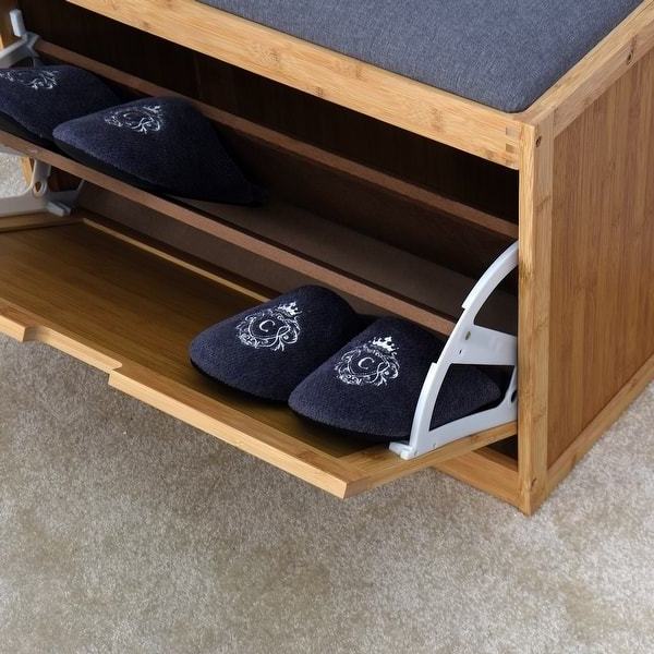 Factory Modern Bamboo shoe storage bench,  Shoe Rack Bench with Seat Shoes Cabinet Furniture