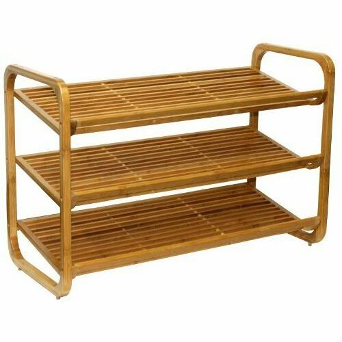 Shoes Single Display Rack Bamboo 3-Tier Shoe Shelf