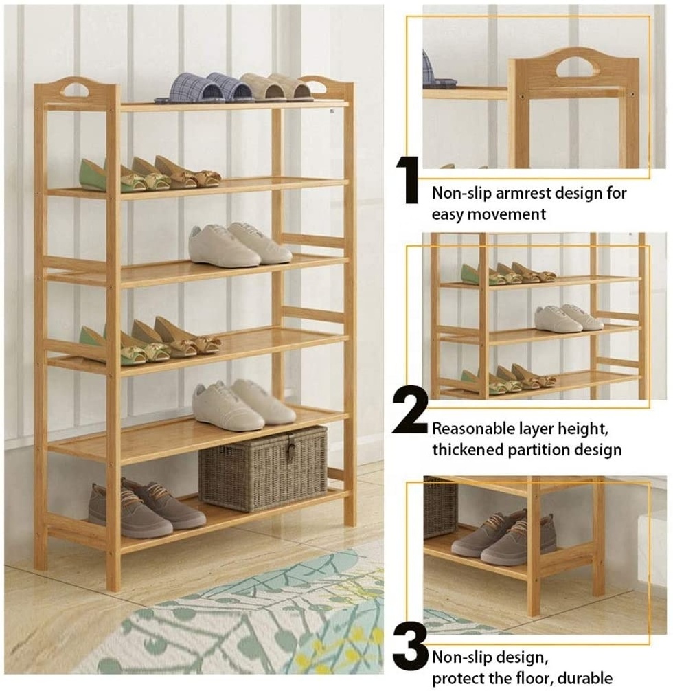 Durable and Sturdy Dimensions Shoes Rack 3 Tier DIY Free Standing Bamboo Shoes Shelf Organizer for Home Bedroom Entryway