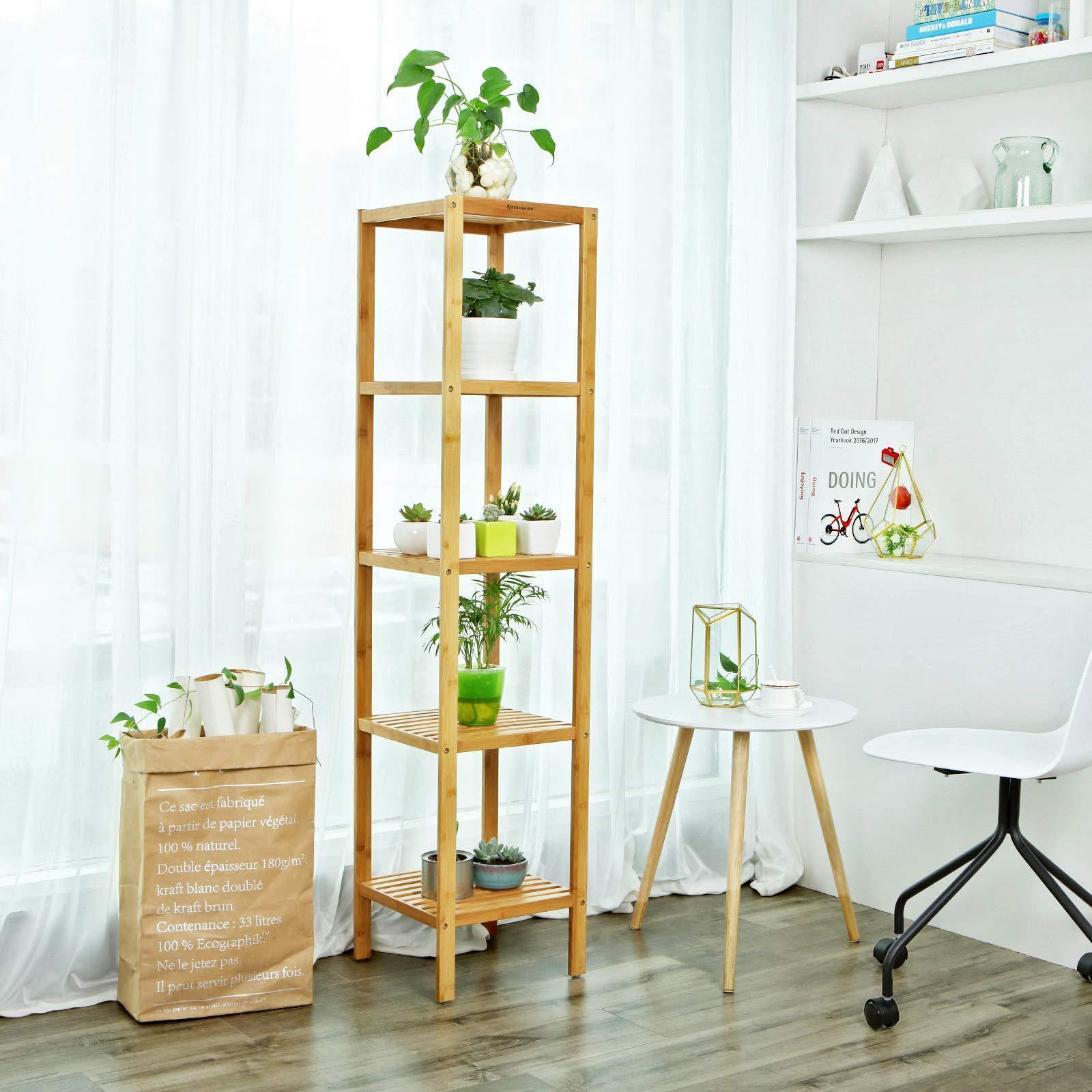 CUSTOM Multifunctional Storage Rack Corner 100% Bamboo Bathroom Shelf for Kitchen Livingroom Bedroom Hallway