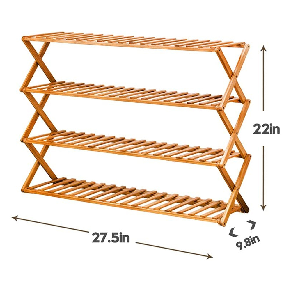 Foldable multifunctional free vertical storage and finishing device  bamboo shoe rack